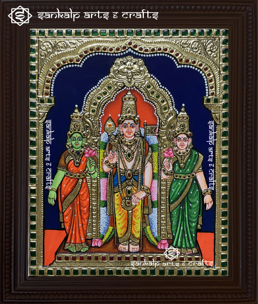 Murugan Valli Deivanai Tanjore Painting