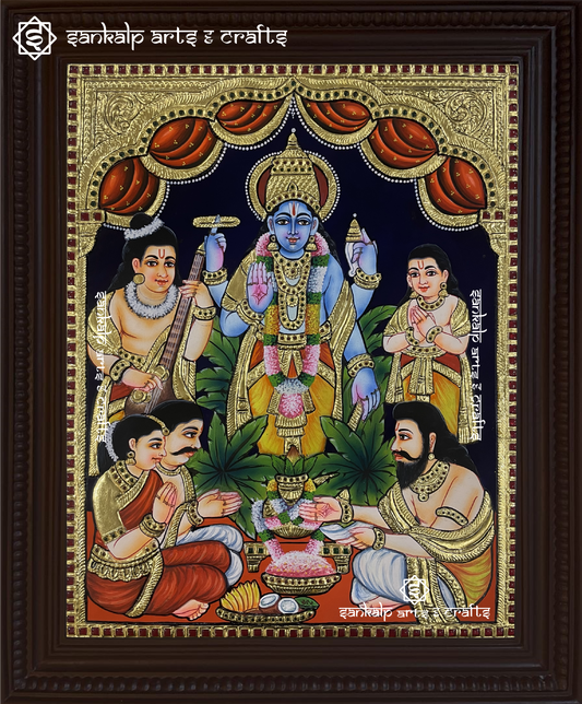 Satyanarayana Swamy Tanjore Painting
