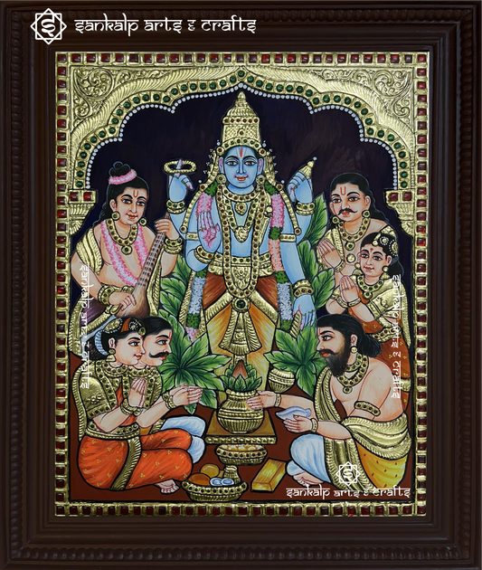 Satyanarayana Swamy Tanjore Painting