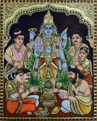 Satyanarayana Swamy Tanjore Painting