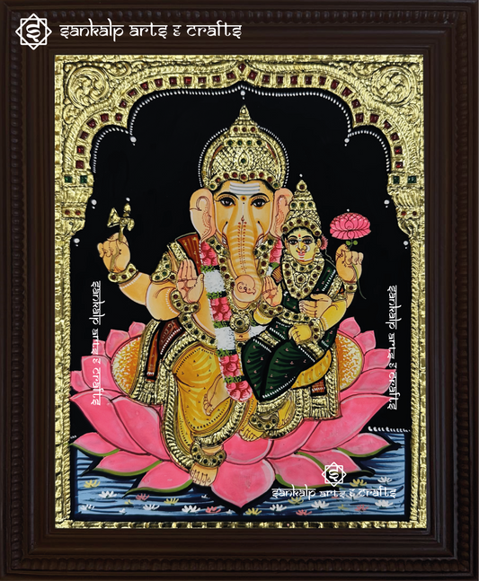 Vidya Ganapathy Tanjore Painting