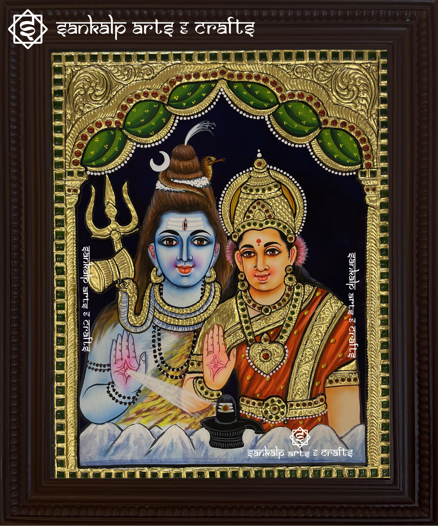 Shivan Parvathi Tanjore Painting