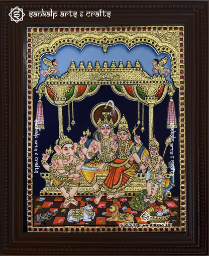 Shivan Family Tanjore Painting