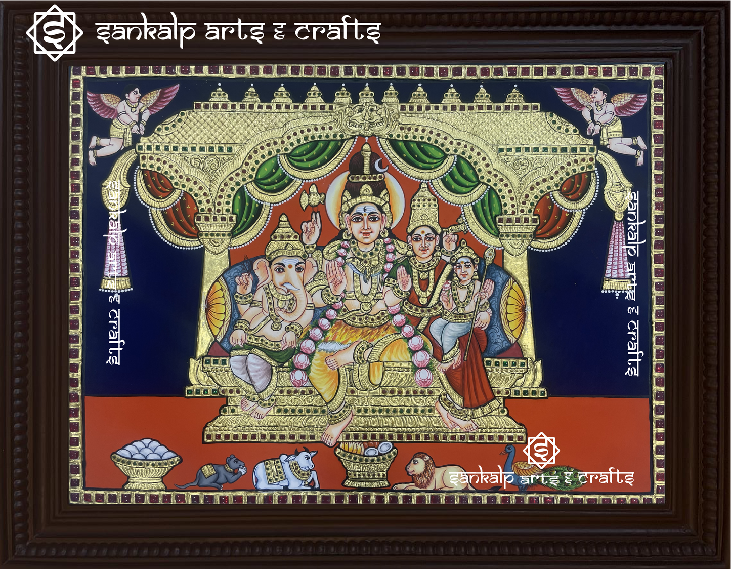 Shivan Family Tanjore Painting
