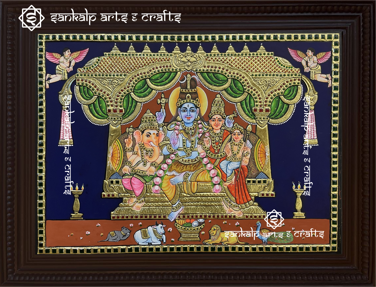 Shivan Family Tanjore Painting