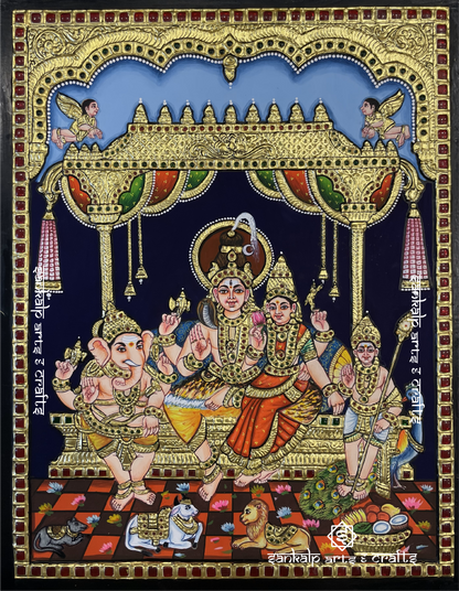 Shivan Family Tanjore Painting