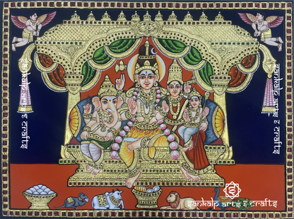 Shivan Family Tanjore Painting