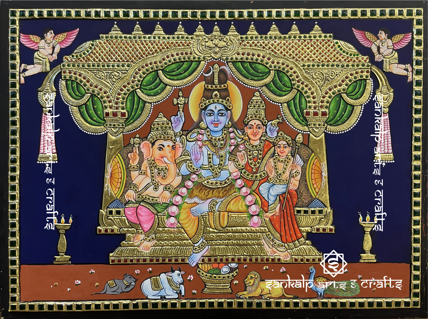Shivan Family Tanjore Painting