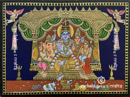 Shivan Family Tanjore Painting